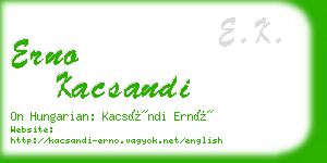 erno kacsandi business card